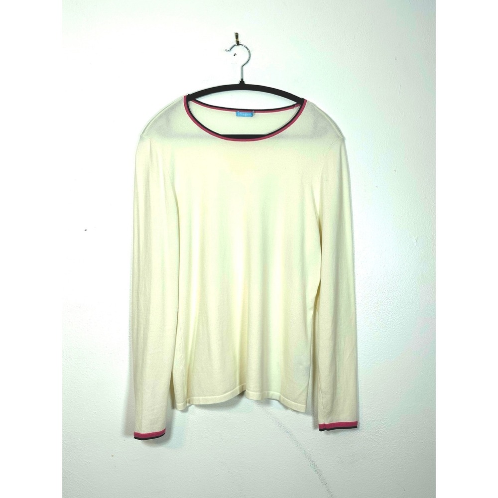 J. McLaughlin Poet Nocolor Cream Sweater Womens L Modal pink‎ long sleeve knit